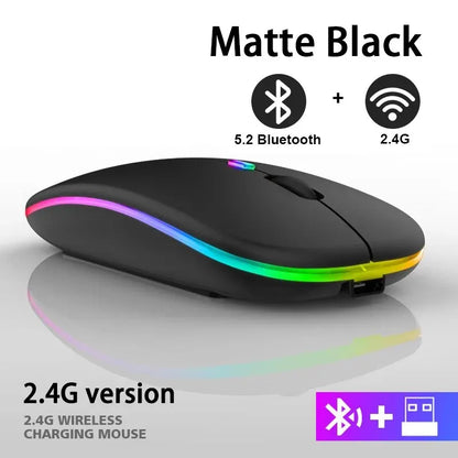 Wireless Mouse RGB Rechargeable Bluetooth Mice Wireless Computer Mouse LED Backlit Ergonomic Gaming Mouse for Laptop PC 3600DPI